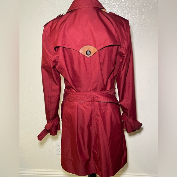 Coach Cherry Red trench-coat  size Large - Picture 2 of 9